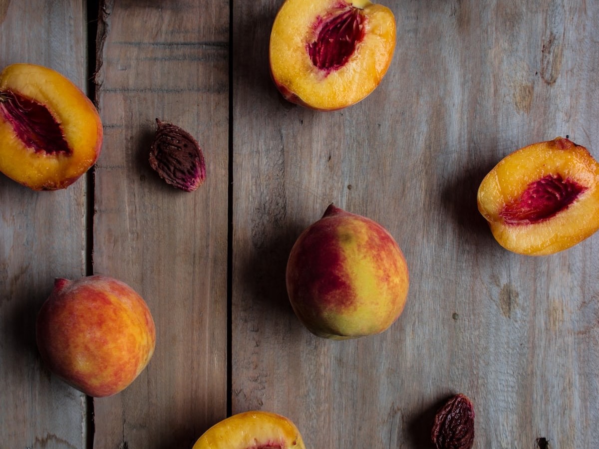 Peach and halloumi skewers